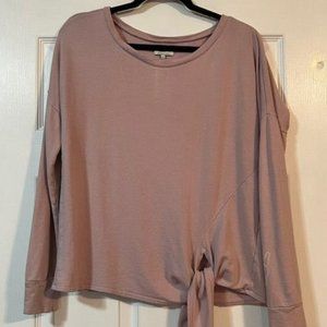 Lucky Brand Womens Top Small Long Sleeve Embroidery Drop Shoulder